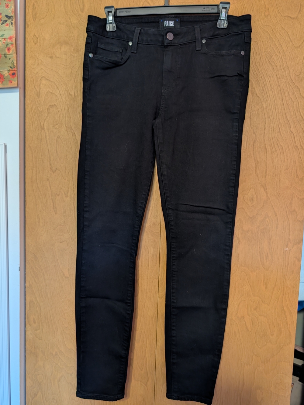 PAIGE Verdugo Ultra Skinny Black Jeans Size 30 Made in USA Womens